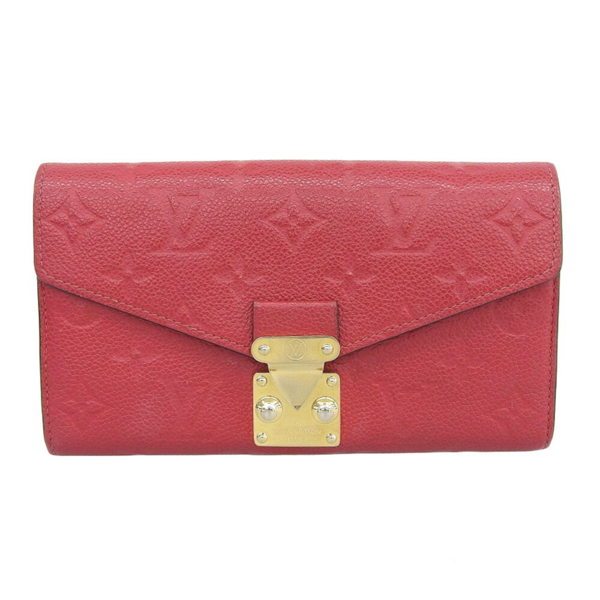Louis Vuitton Monogram Empreinte  Color Sacrlet Monogram Empreinte Long Wallet (Bi-Fold)
