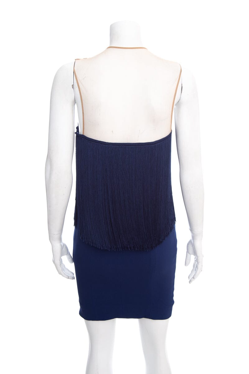 Stella McCartney Navy Fringe Detail Dress SZ 38