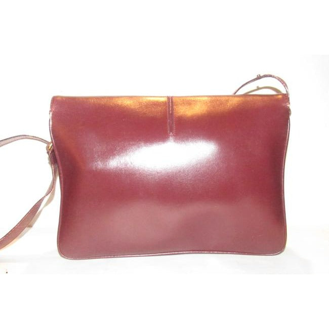 SOLD- Gucci Horsebit W Envelope Purse Bold Gold Accents Burgundy Leather Shoulder Bag