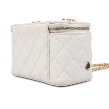 CHANEL Trump Vanity ChainShoulder Bag White AP3079 Caviar Leather