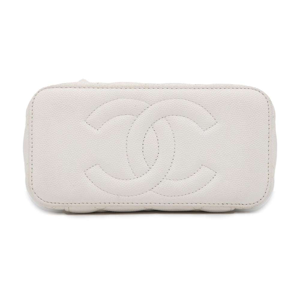 CHANEL Trump Vanity ChainShoulder Bag White AP3079 Caviar Leather