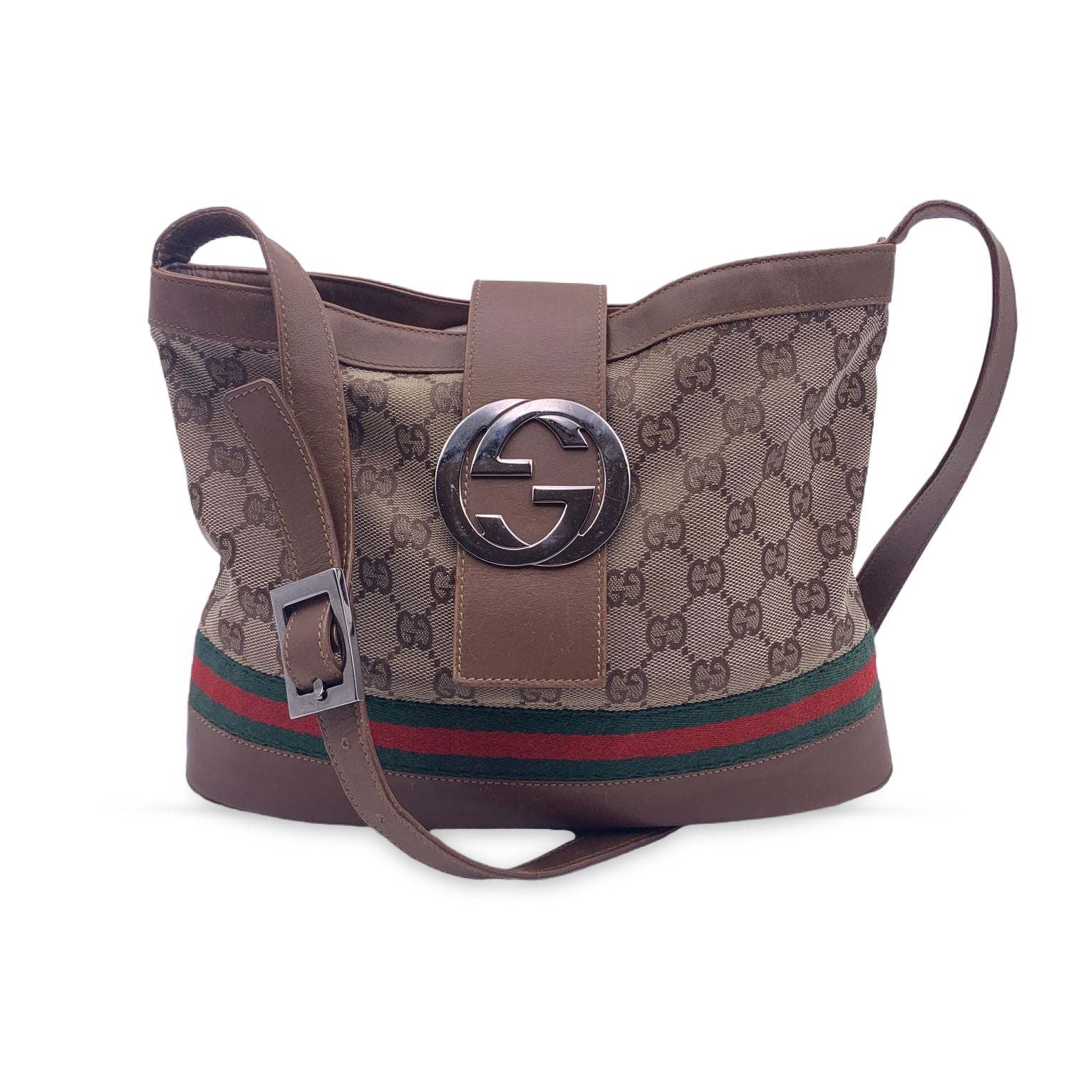 GUCCI Limited Edition Monogram Gg Sherry Line Shoulder Bag