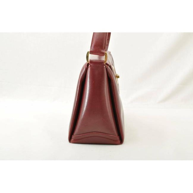 Gucci Red Leather Jackie Satchel w Gold G Twist Clasp