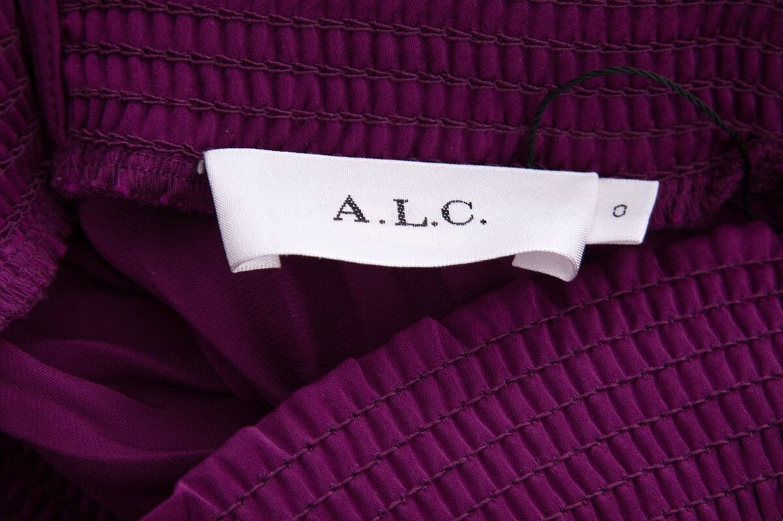 ALC Purple Halter Midi Pleated Dress SZ 0