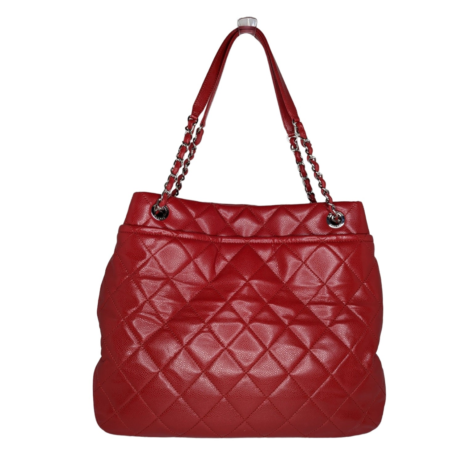 Chanel Bag Red Quilted Caviar Timeless Soft Shopper Tote