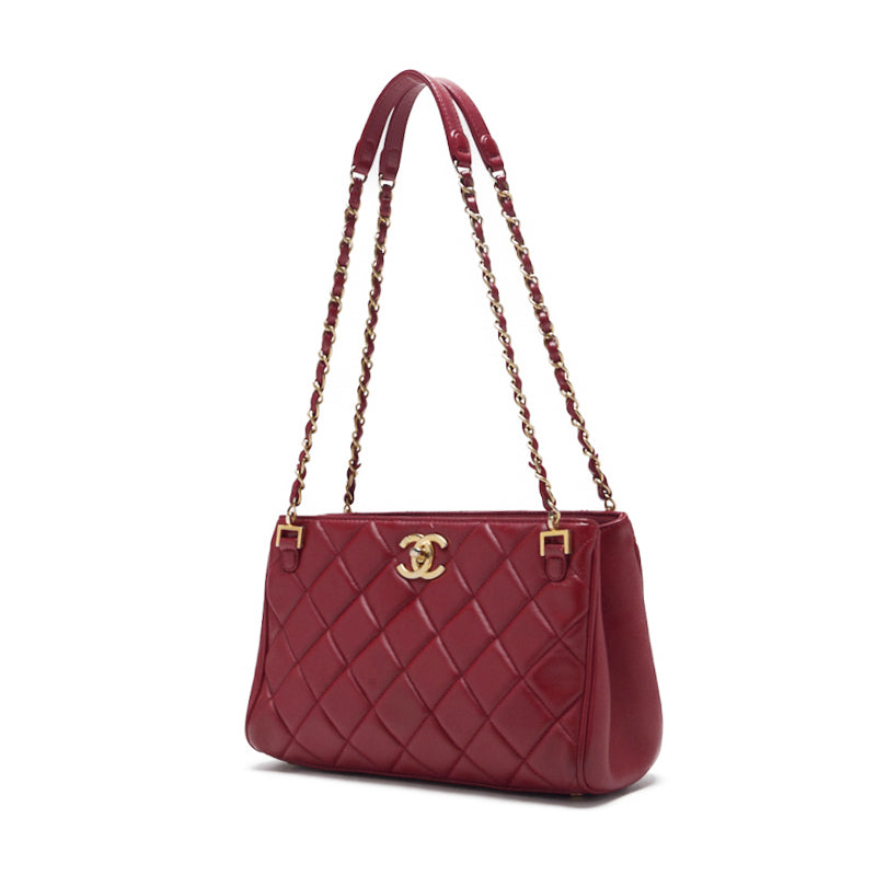 CHANEL/Chanel Matrasse Decacoco Turnlock Double Chain Shoulder  Red   Shoulder Bag  Shoulder Bag Hybrid ? Ship? Ladies Shoulder  Online