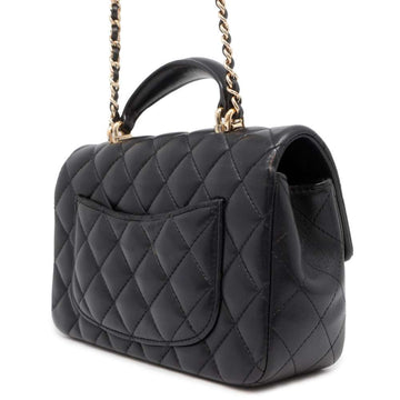 CHANEL Top handle 2wayBag Black AS2431 Lambskin Size 20