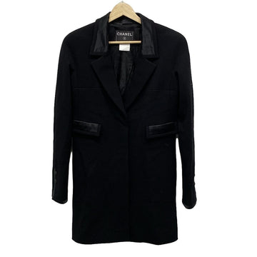 Chanel Black Wool Coat, 40