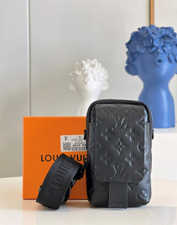 LV Flap Double Phone Pouch Monogram Black For Mtlm, Bags, Crossbody Bags 7.1in/18cm LV M81005