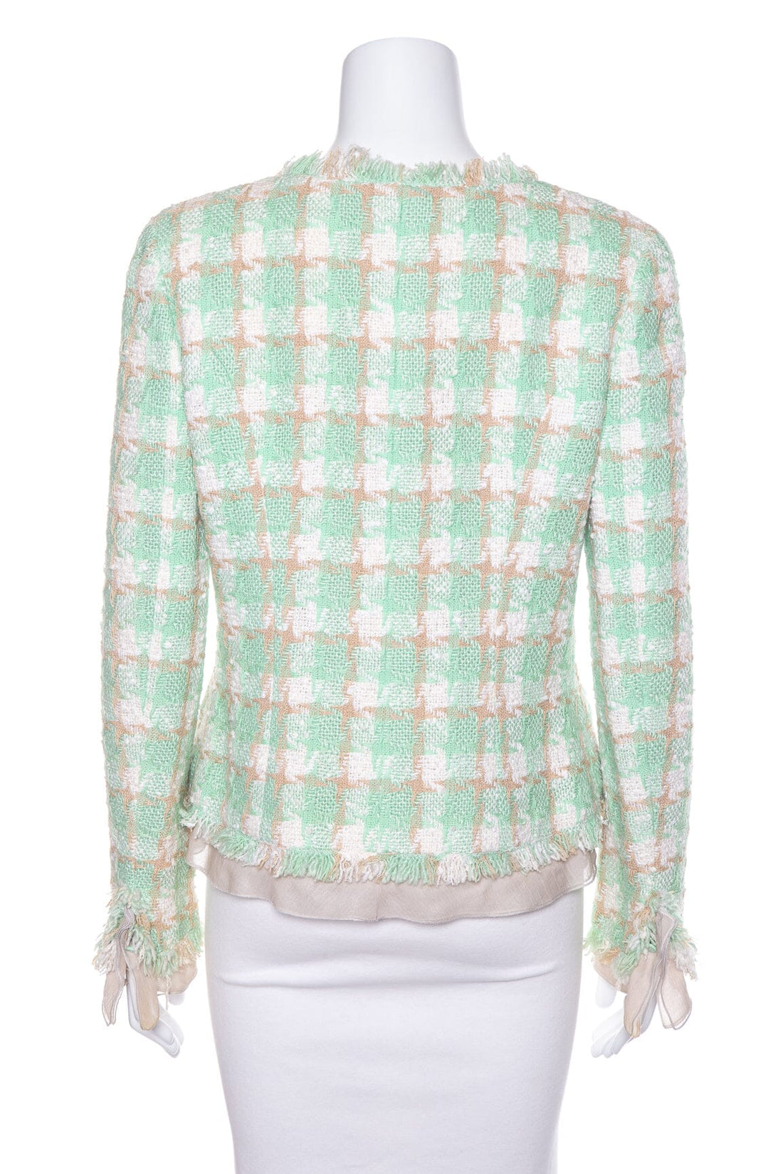 Chanel Vintage 2004 Mint Tweed and Silk Jacket SZ 40