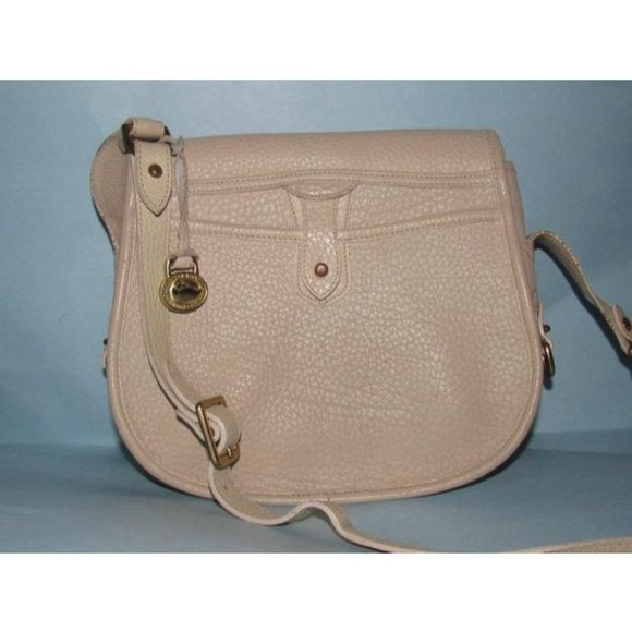 Dooney and Bourke Vintage Brown Ivory Saddle Bag
