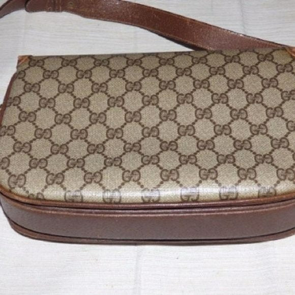Early Gucci 1955 Horsebit tan Guccissima print bag