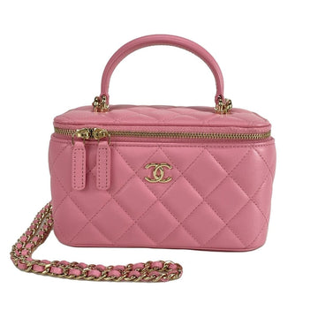 Chanel Pink Vanity Case Top Handle bag