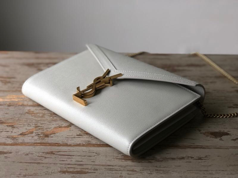 YSSL Cassandra Flap-Front Crossbody Bag White For Womtlm 8.7in/22cm YSL 