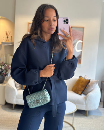 Chanel Pearl Light Blue Mini Rectangular Flap Bag with  Ruthenium Hardware