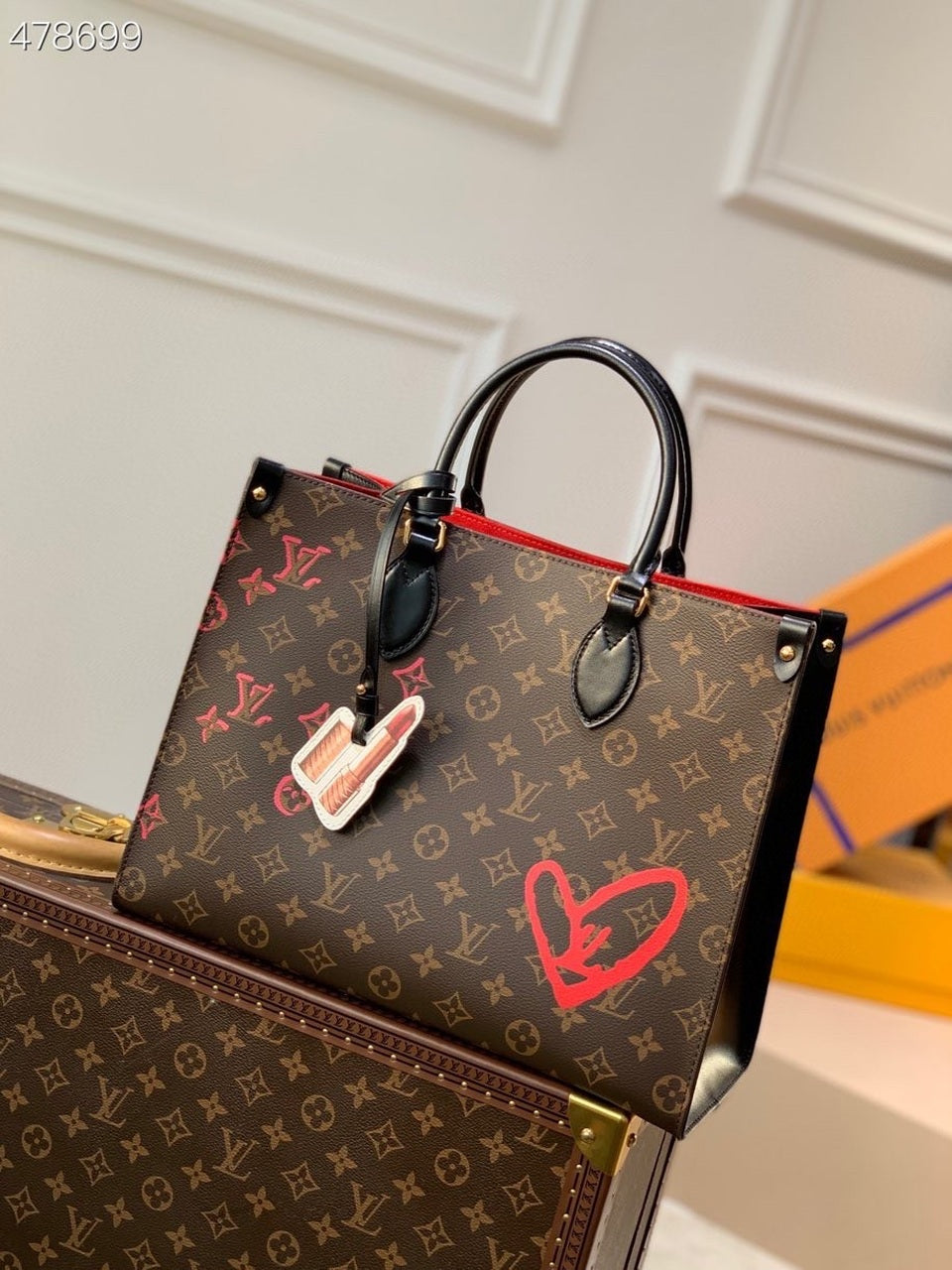 LV Onthego MM Fall In Love Monogram Canvas For Womtlm, Womtlm’s Handbags, Shoulder Bags 13.8in/35cm LV M45888
