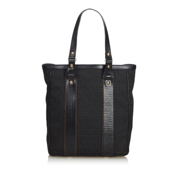 Fendi Black Canvas Fabric Zucchino Tote Bag Italy