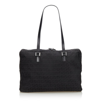 Fendi Black Canvas Fabric Zucchino Shoulder Bag Italy
