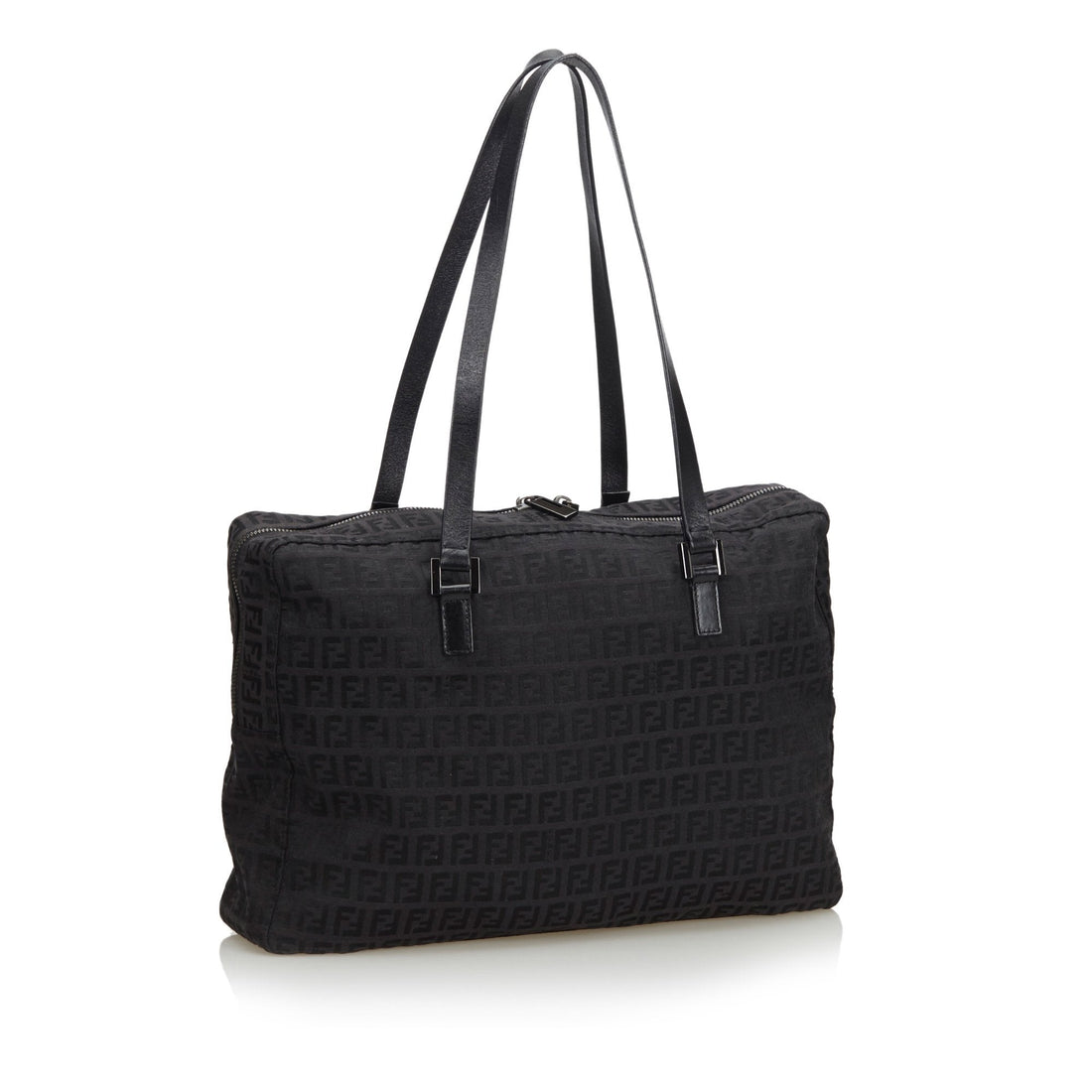 Fendi Black Canvas Fabric Zucchino Shoulder Bag Italy