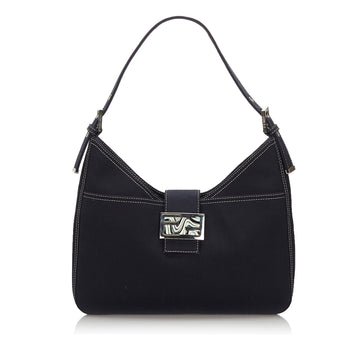 Fendi Blue Navy Canvas Fabric Shoulder Bag Italy
