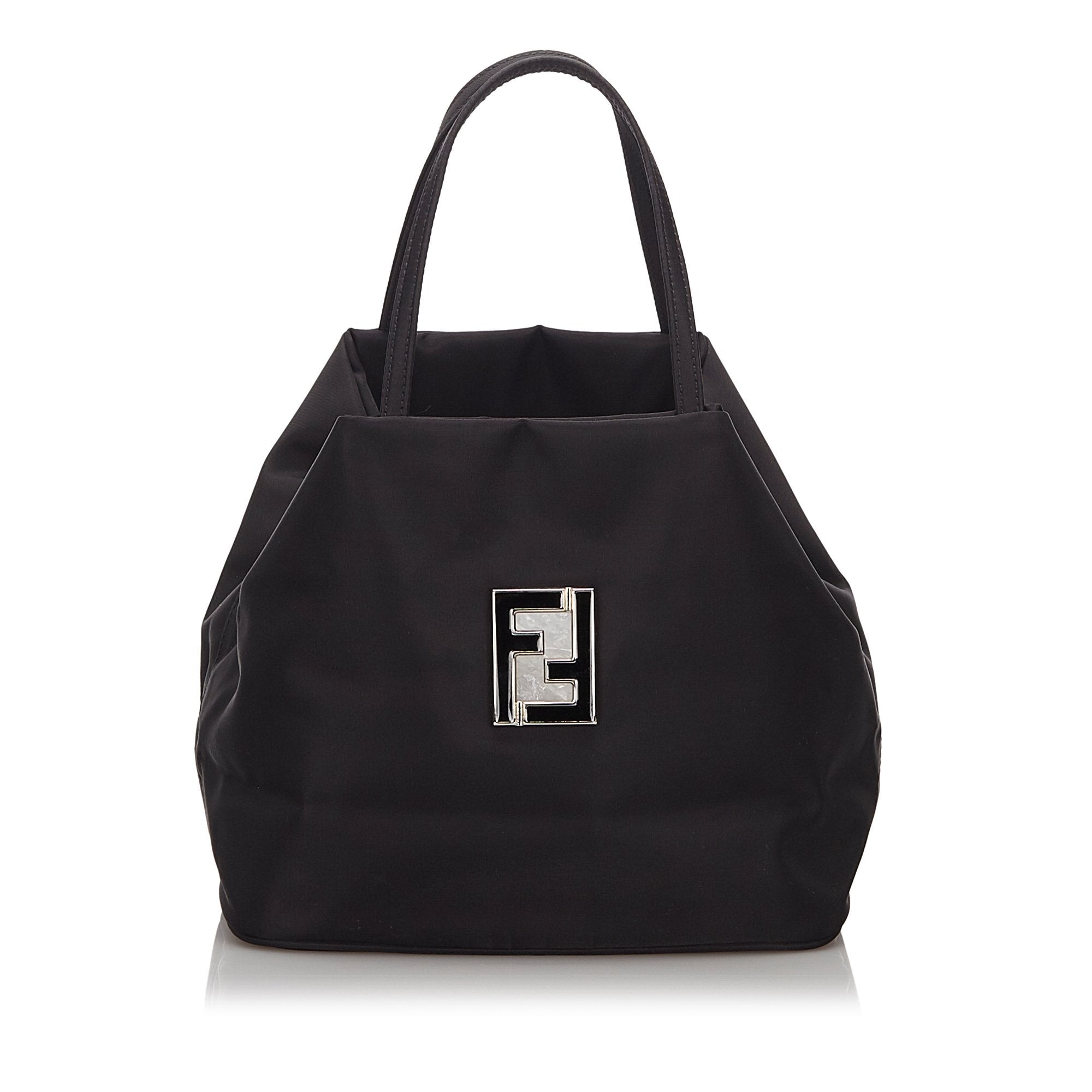 Fendi Black Nylon Fabric Tote Bag Italy
