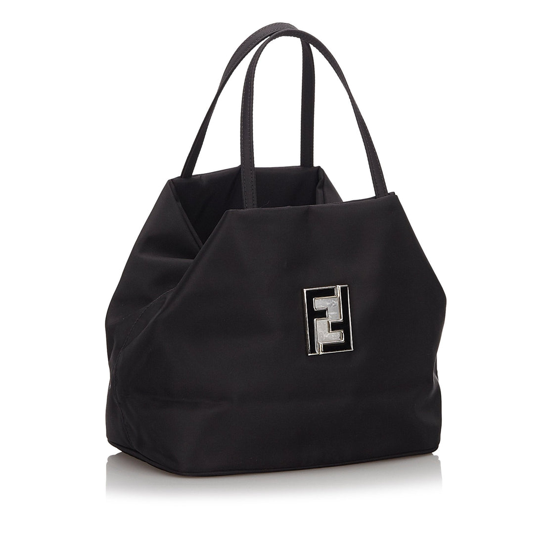 Fendi Black Nylon Fabric Tote Bag Italy