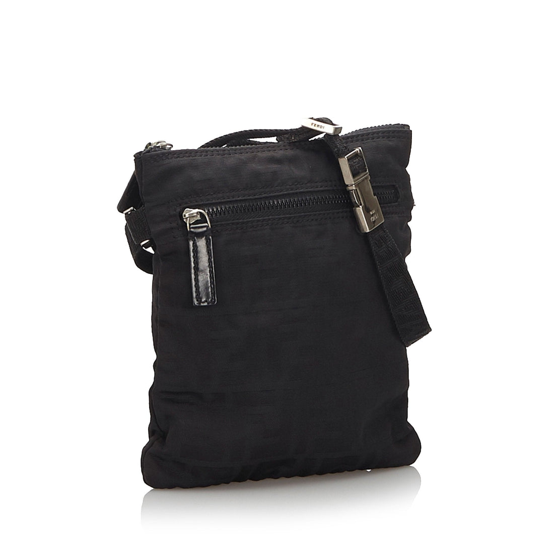 Fendi Black Canvas Fabric Zucca Crossbody Bag Italy