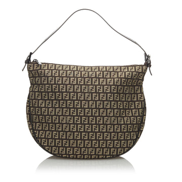 Fendi Black Canvas Fabric Zucchino Shoulder Bag Italy