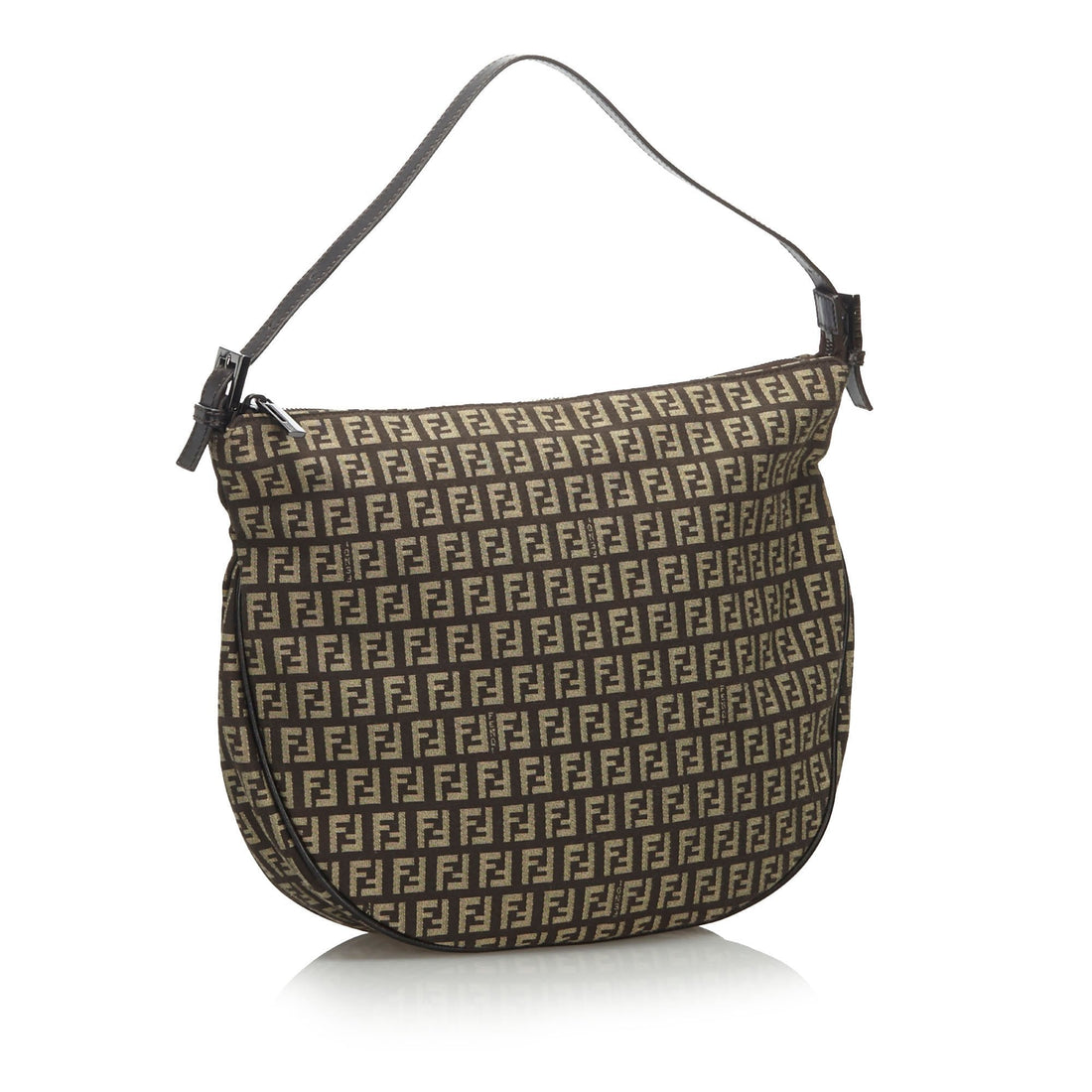 Fendi Black Canvas Fabric Zucchino Shoulder Bag Italy