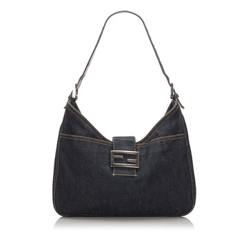 Fendi Blue Denim Fabric Shoulder Bag Italy
