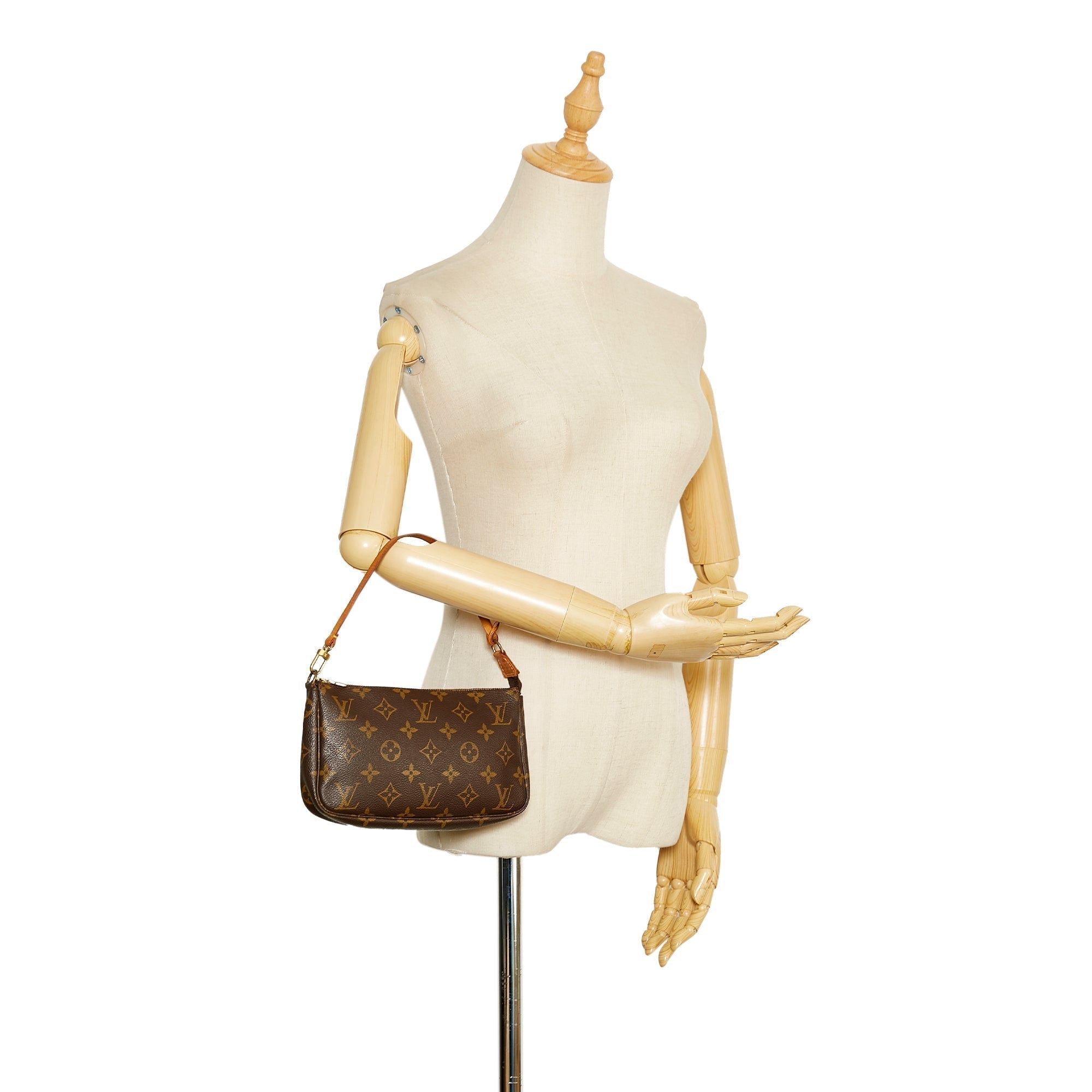 LOUIS VUITTON Monogram Pochette Accessoires Brown