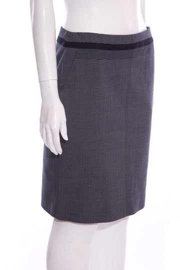 Akris Punto Navy Polka Dot Pencil Skirt SZ 4