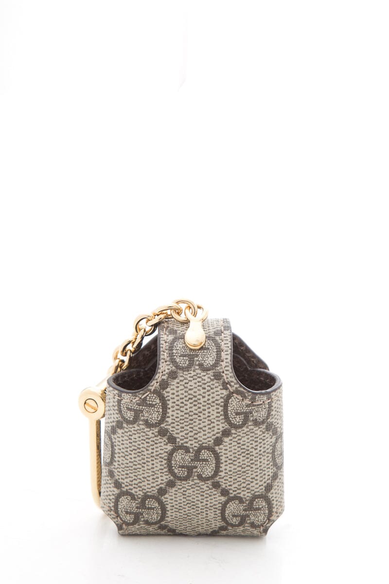 Gucci Monogram Logo Airpod Holder Keychain NWT