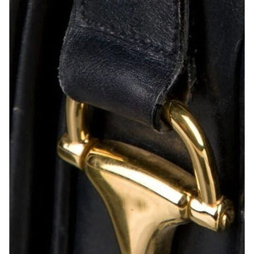 Gucci navy Guccissima leather 1955 Horse-bit shoulder bag