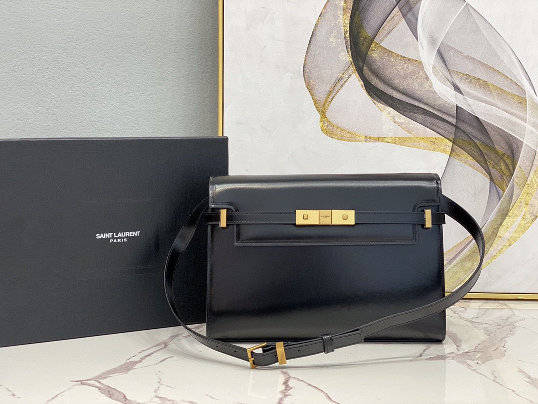 YSSL Manhattan Shoulder Bag In Box Black For Womtlm 11.4in/29cm YSL 5792710SX0W1000