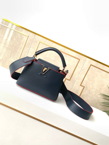 LV Capucines Mini Taurillon Navy Blue For Womtlm,  Shoulder And Crossbody Bags 8.3in/21cm LV