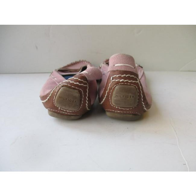 Tommy Hilfiger Pink Suede Leather Upper Penny Loafer Flats Size Us