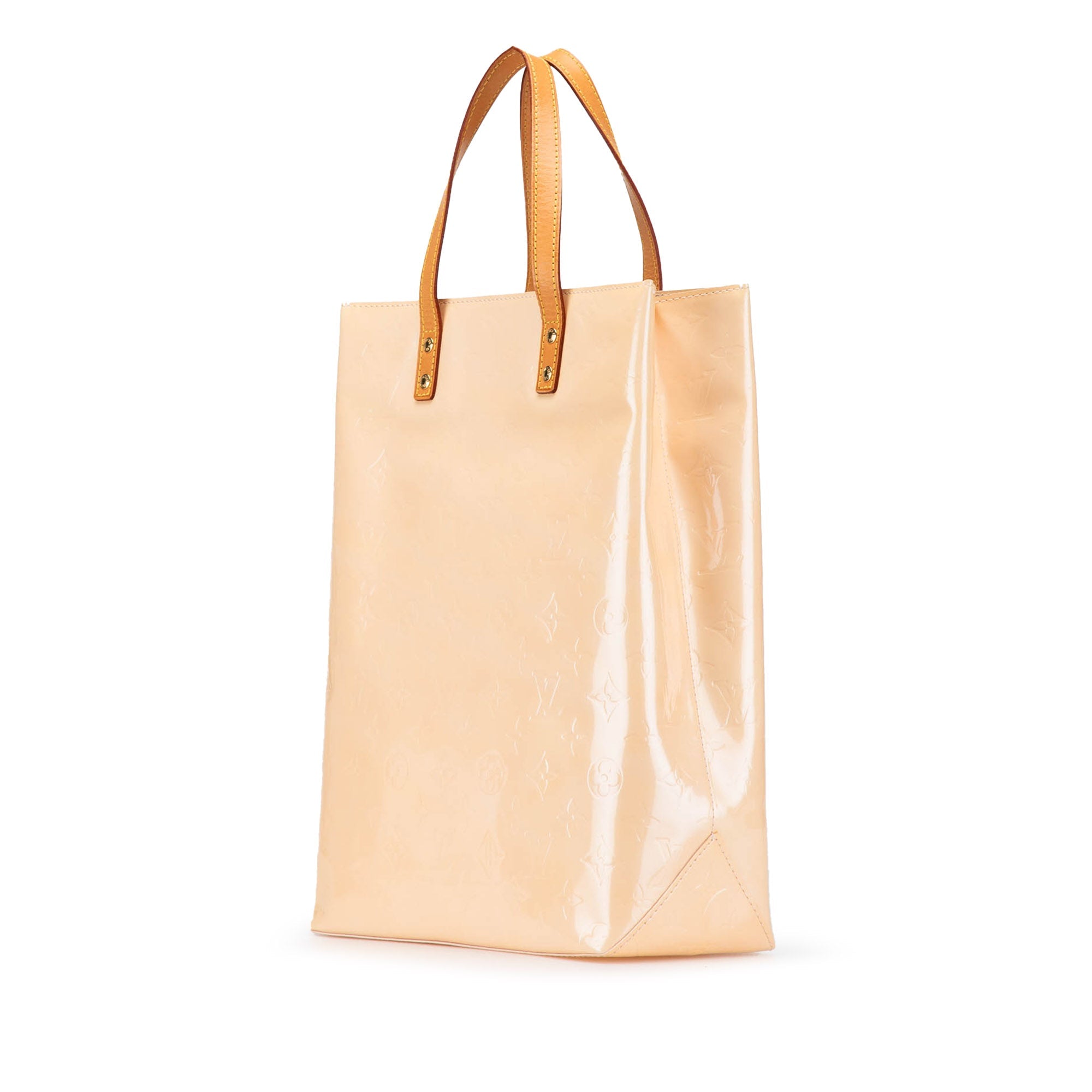 White Louis Vuitton Monogram Vernis Reade MM Tote Bag