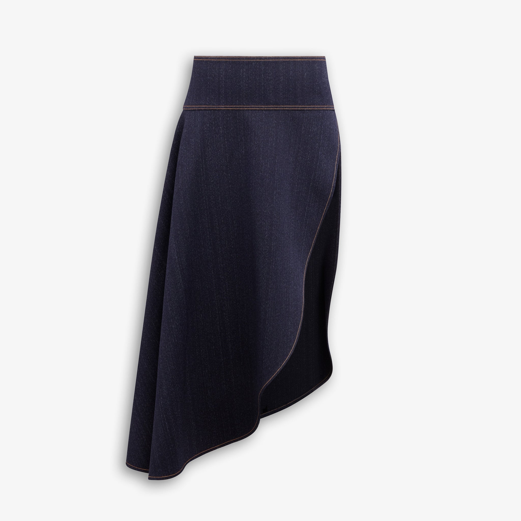 Asymmetrical Skirt In Wool Denim