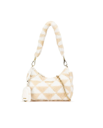 Mini Shearling Fur Satchel with Detachable Straps