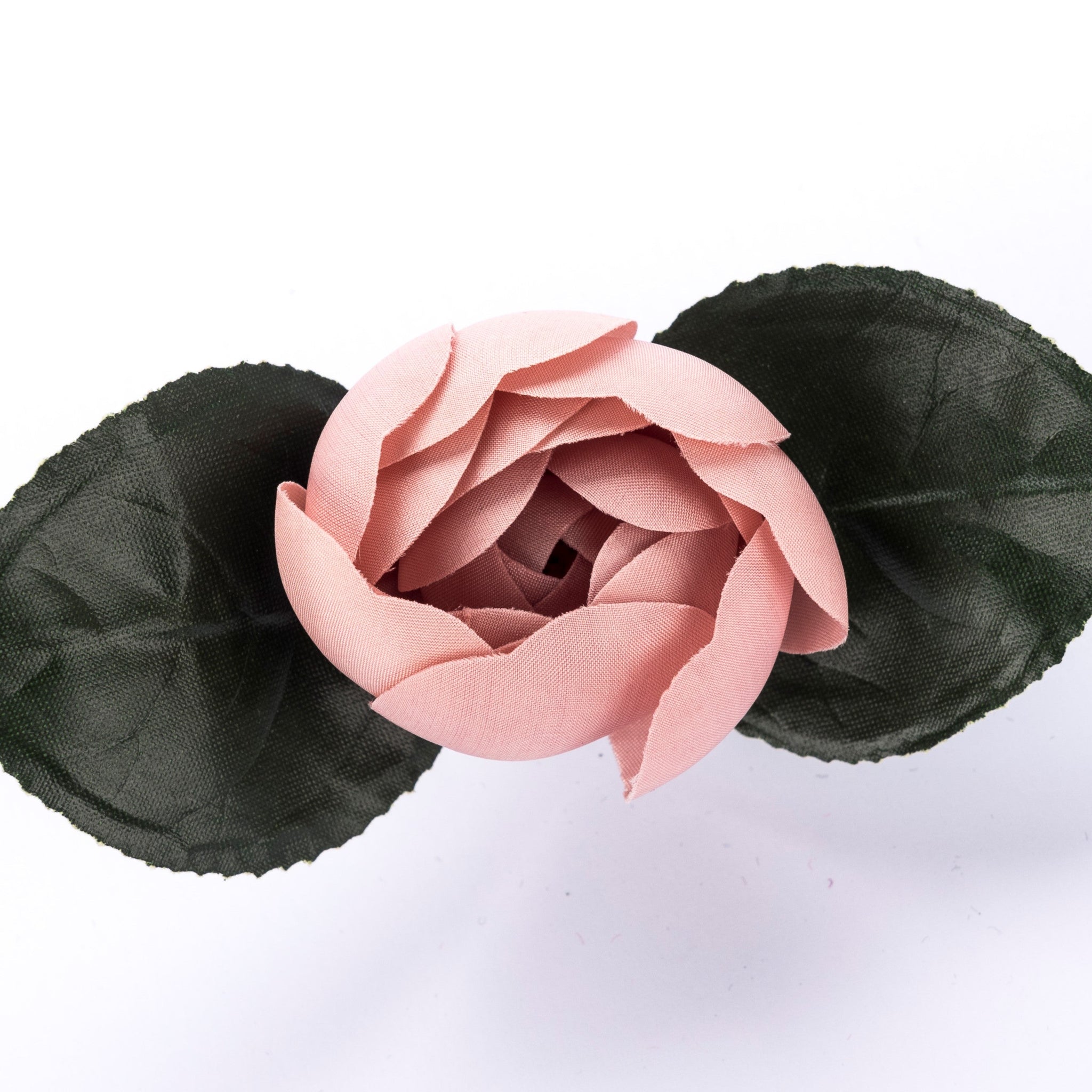 Chanel Camellia Brooch Light Pink with Green Leaf