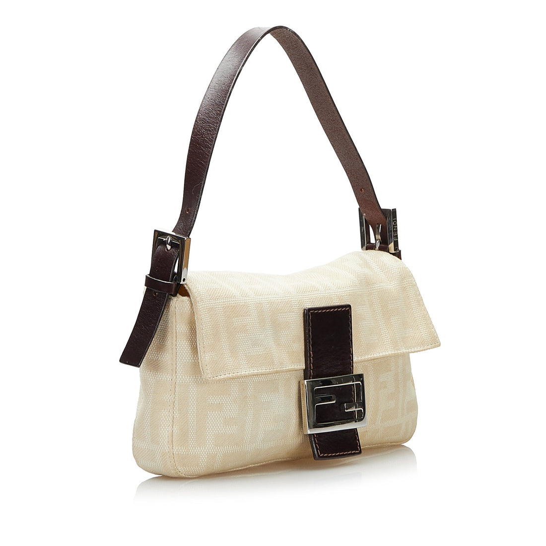 FENDI Zucca Canvas Baguette Brown