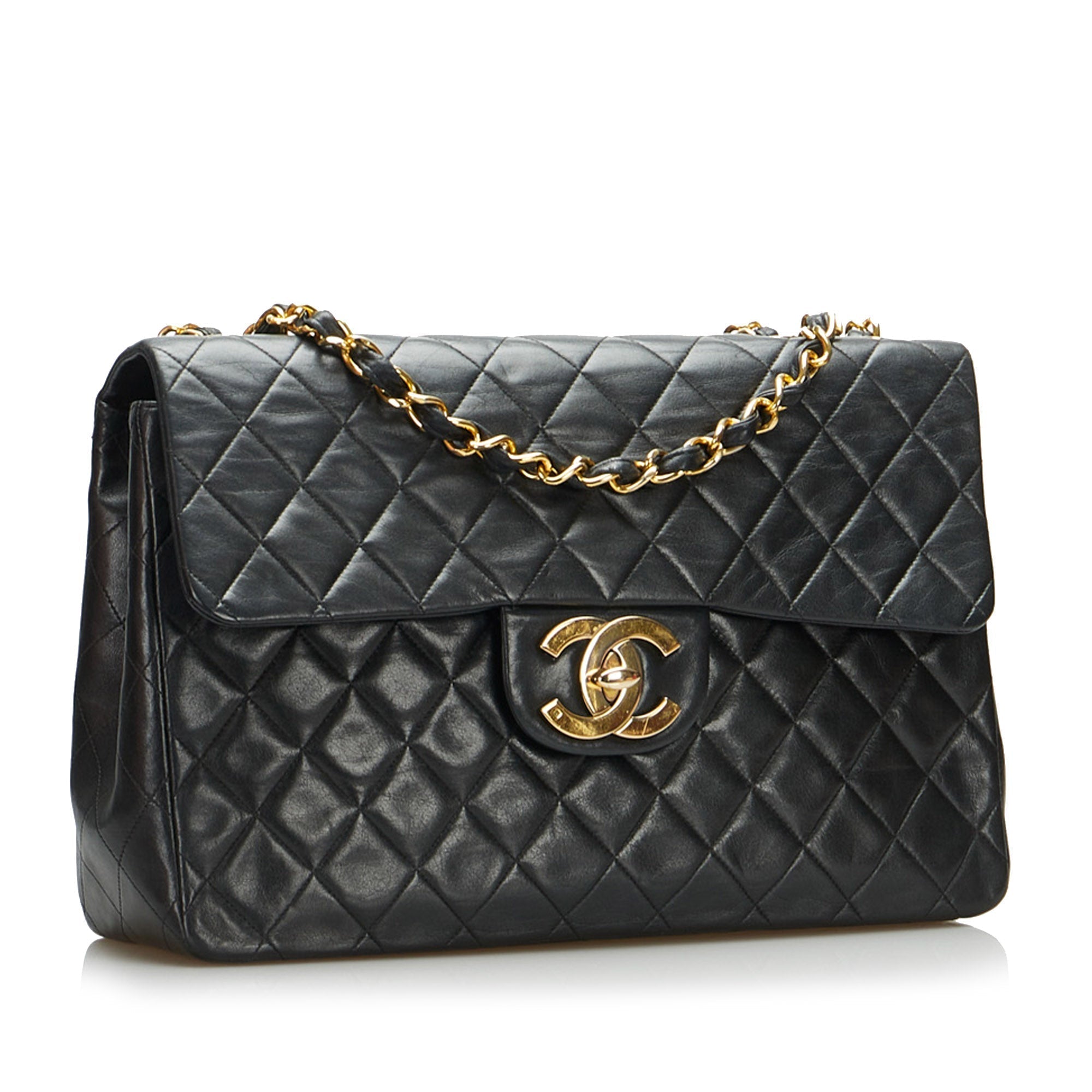 Chanel Jumbo Classic Lambskin Maxi Single Flap Shoulder Bag