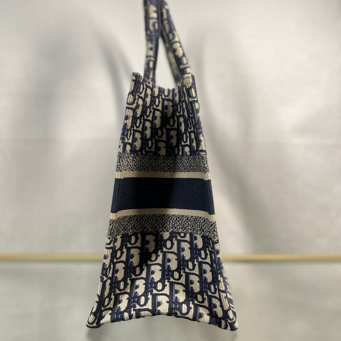 Dior Book Medium Blue Oblique Cavas Tote