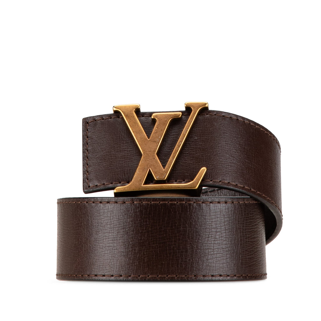 Brown Louis Vuitton Leather Initiales Belt