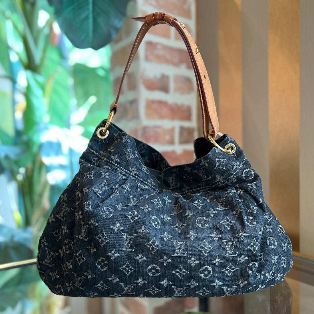 LOUIS VUITTON  Daily PM Black Denim Monogram Denim Bag