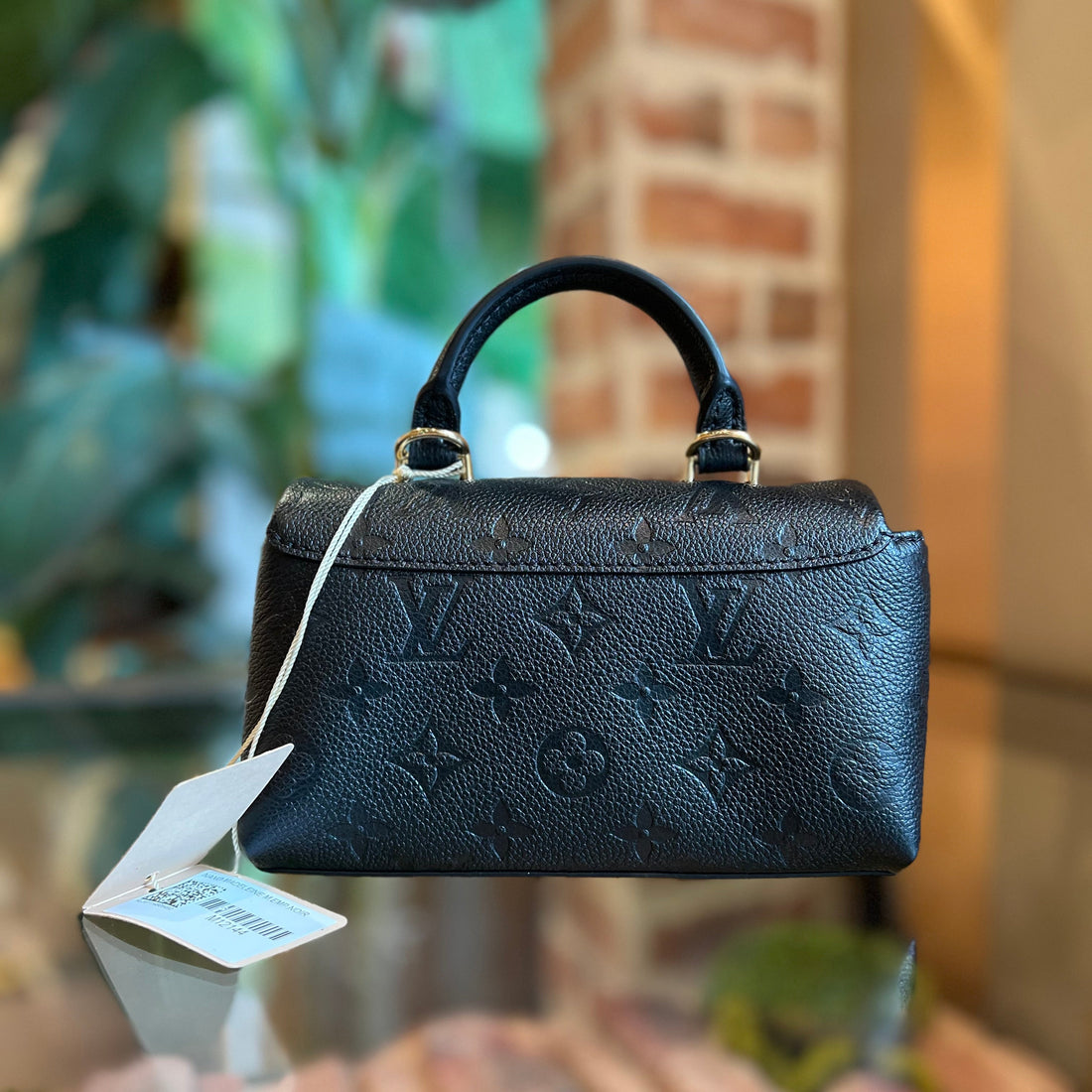 LOUIS VUITTON Madeleine Nano Black Monogram Empriente Leather Top Handle Bag