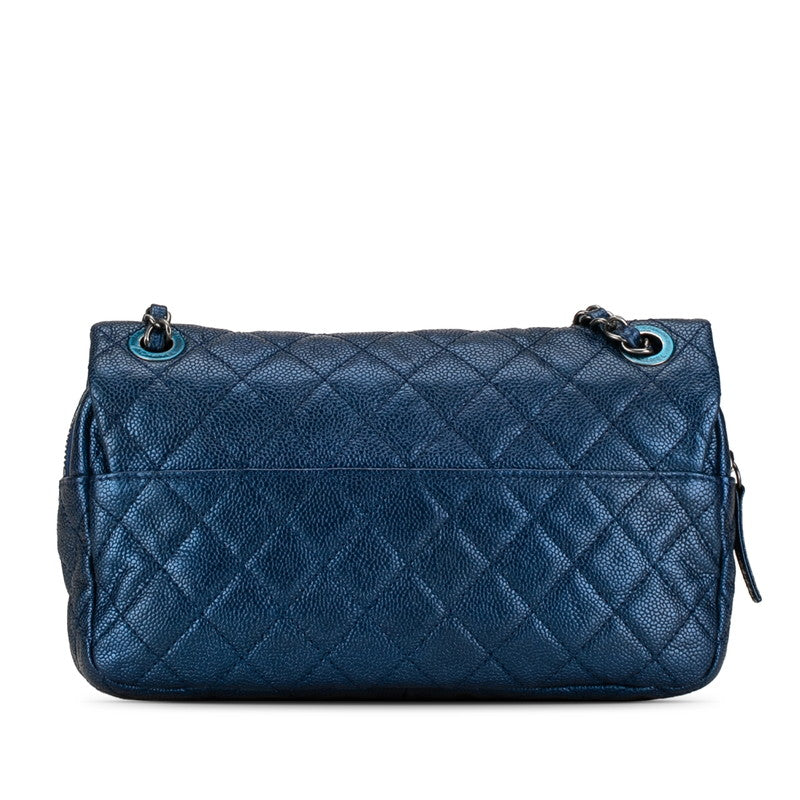 Chanel CC Quilted Caviar Chain Flap Bag Leather Shoulder Bag in Good condition