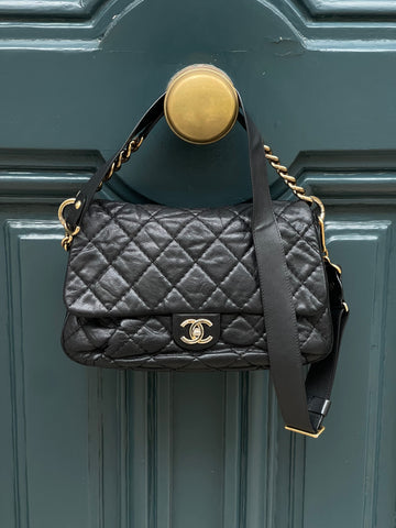 Chanel - Sac Jumbo Distressed noir