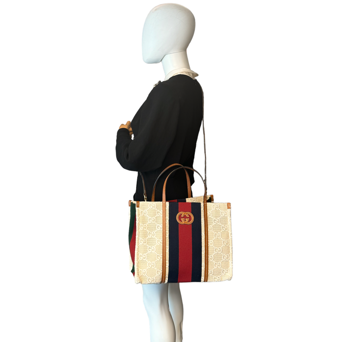 Gucci Tote Bag Brown Canvas